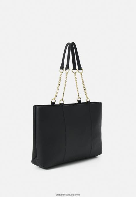 mulheres bolsa de couro preta F4BZ0D2494 Anna Field