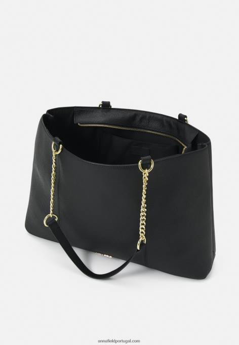 mulheres bolsa de couro preta F4BZ0D2494 Anna Field