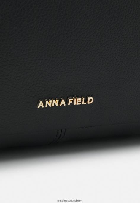 mulheres bolsa de couro preta F4BZ0D2494 Anna Field