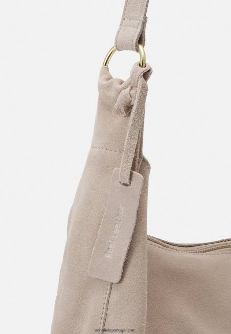 mulheres bolsa de couro taupe F4BZ0D2300 Anna Field