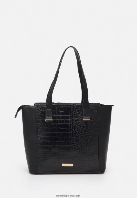 mulheres bolsa tote 802 preta F4BZ0D2483 Anna Field