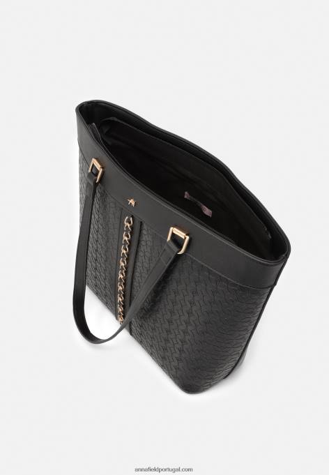 mulheres bolsa tote 802 preta F4BZ0D2488 Anna Field