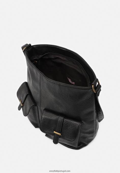 mulheres bolsa tote 802 preta F4BZ0D2493 Anna Field