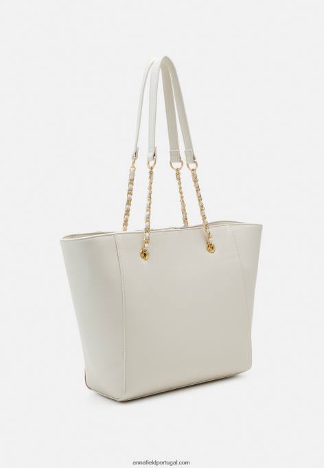 mulheres bolsa tote off white/rosa F4BZ0D2481 Anna Field