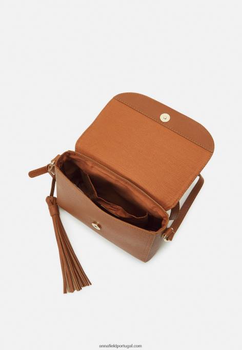 mulheres bolsa transversal de couro conhaque F4BZ0D2529 Anna Field