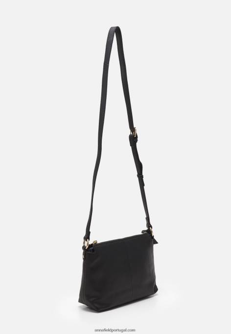 mulheres bolsa transversal de couro preta F4BZ0D2538 Anna Field