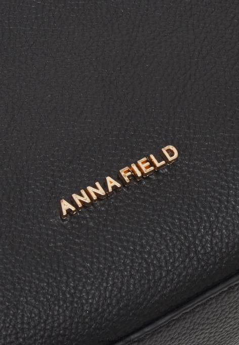 mulheres bolsa transversal de couro preta F4BZ0D2538 Anna Field