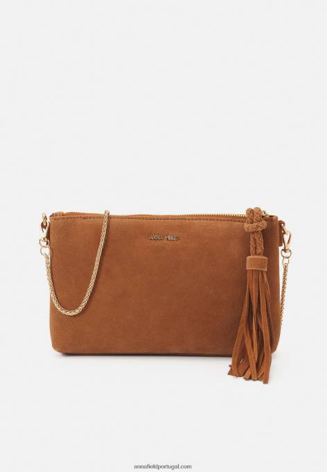 mulheres clutch de couro conhaque F4BZ0D2438 Anna Field