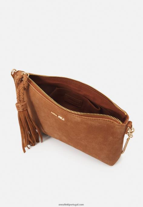mulheres clutch de couro conhaque F4BZ0D2438 Anna Field