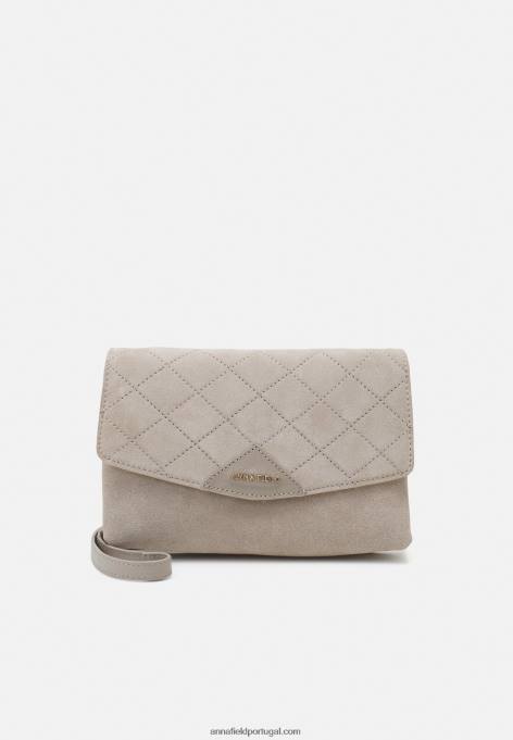 mulheres clutch de couro taupe F4BZ0D2401 Anna Field