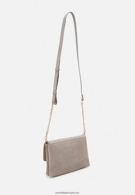 mulheres clutch de couro taupe F4BZ0D2401 Anna Field