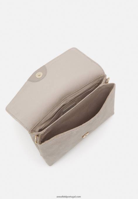 mulheres clutch de couro taupe F4BZ0D2401 Anna Field