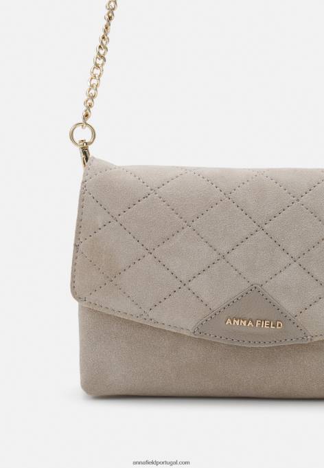 mulheres clutch de couro taupe F4BZ0D2401 Anna Field