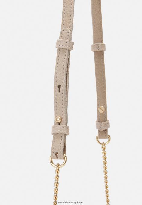 mulheres clutch de couro taupe F4BZ0D2415 Anna Field