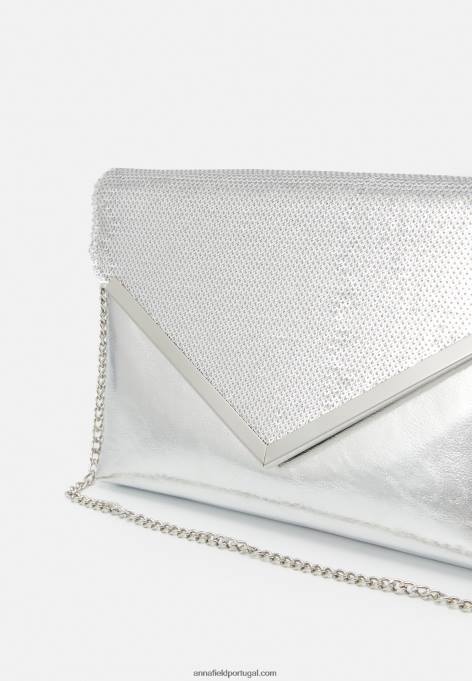 mulheres embreagem 104 prata F4BZ0D2429 Anna Field