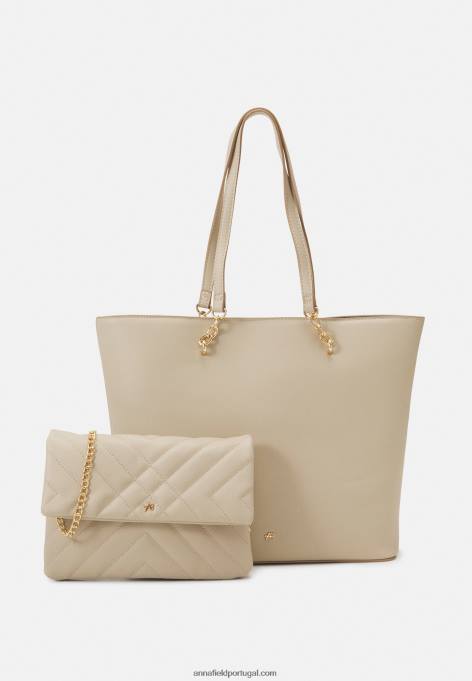 mulheres jogo de bolsa bege F4BZ0D2461 Anna Field
