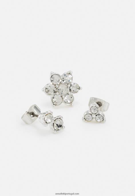 mulheres 5 pack de brincos prateados F4BZ0D2662 Anna Field