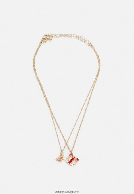 mulheres Pacote com 4 colares dourados F4BZ0D2658 Anna Field