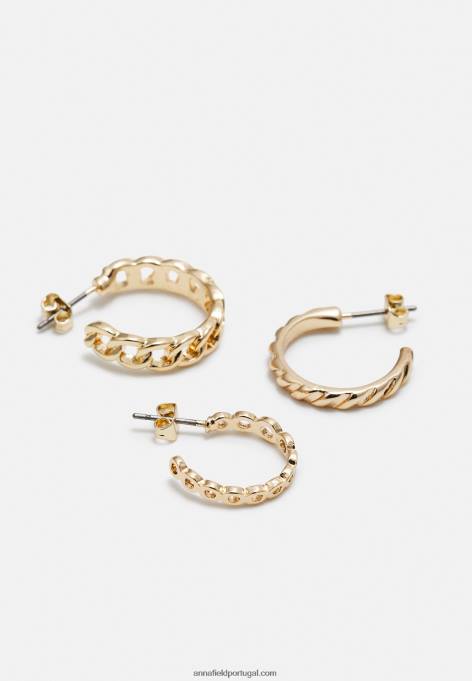 mulheres Pacote com 6 brincos dourados F4BZ0D2661 Anna Field