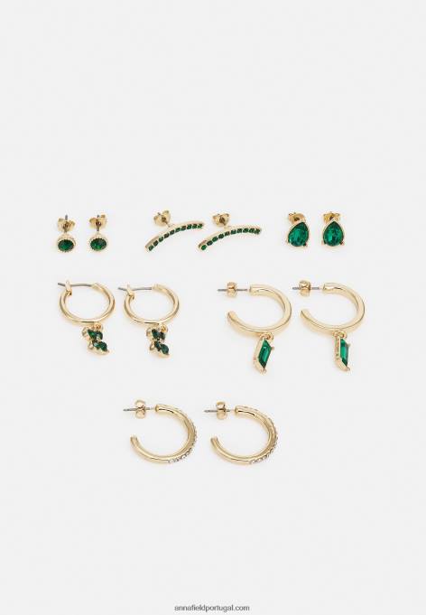 mulheres Pacote de 6 brincos verde/dourado F4BZ0D2659 Anna Field