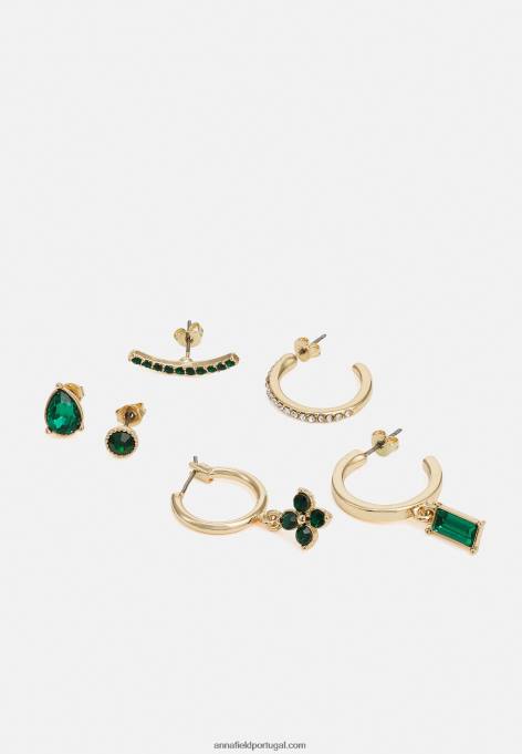 mulheres Pacote de 6 brincos verde/dourado F4BZ0D2659 Anna Field