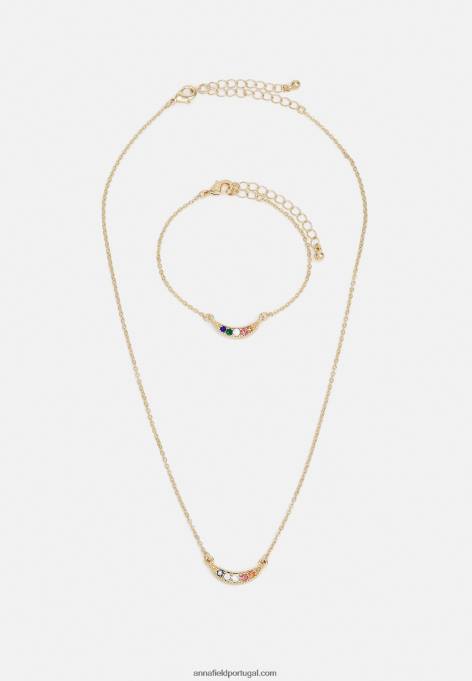 mulheres colar conjunto dourado F4BZ0D2654 Anna Field