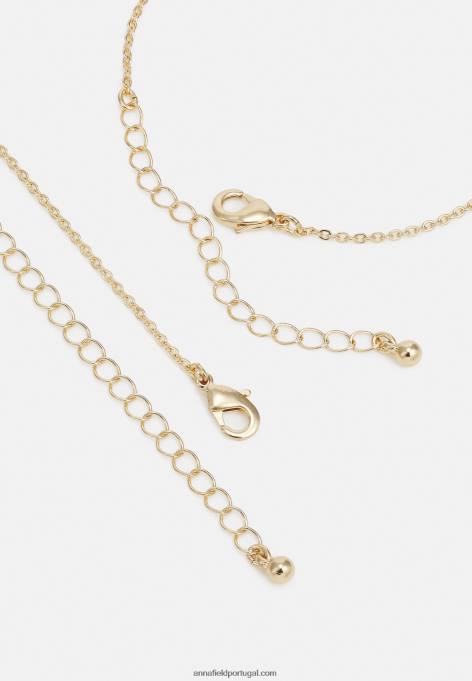 mulheres colar conjunto dourado F4BZ0D2654 Anna Field