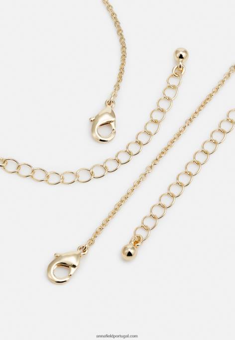 mulheres colar conjunto dourado F4BZ0D2657 Anna Field