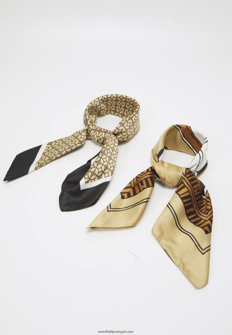 mulheres 2 pacotes de foulard marrom F4BZ0D2834 Anna Field