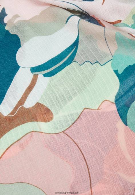 mulheres cachecol verde/bege F4BZ0D2828 Anna Field