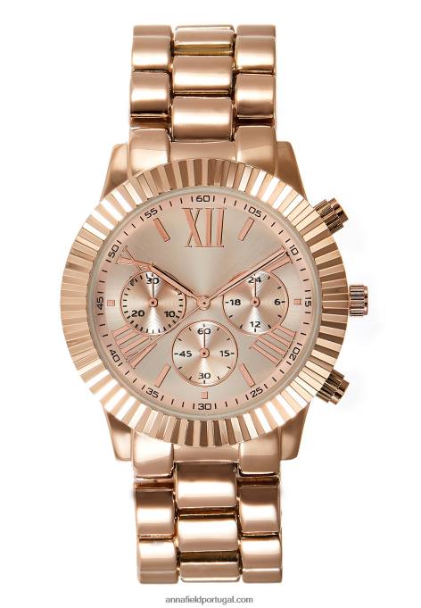 mulheres relógio cronógrafo cor de ouro rosa F4BZ0D2792 Anna Field