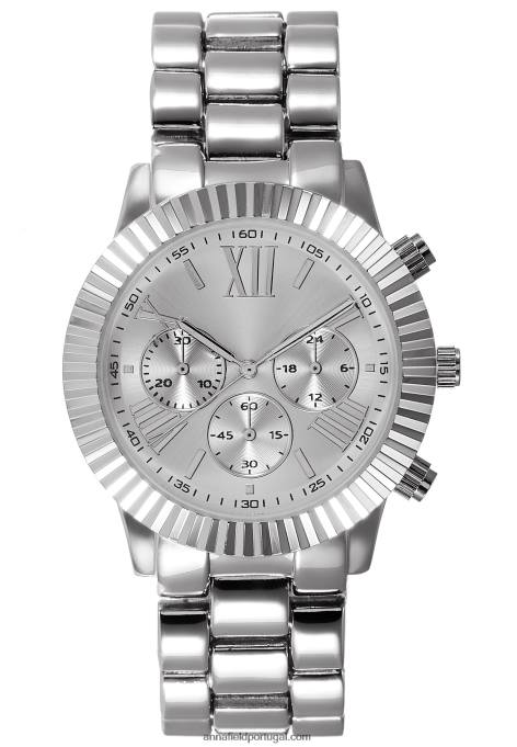 mulheres relógio cronógrafo prateado F4BZ0D2793 Anna Field