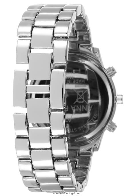 mulheres relógio cronógrafo prateado F4BZ0D2793 Anna Field