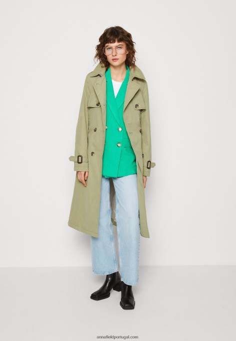 mulheres casaco curto verde F4BZ0D718 Anna Field