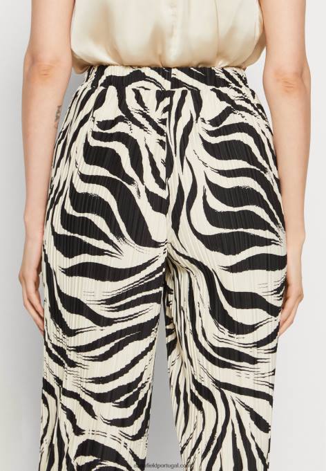 mulheres calças pretas/off-white F4BZ0D622 Anna Field