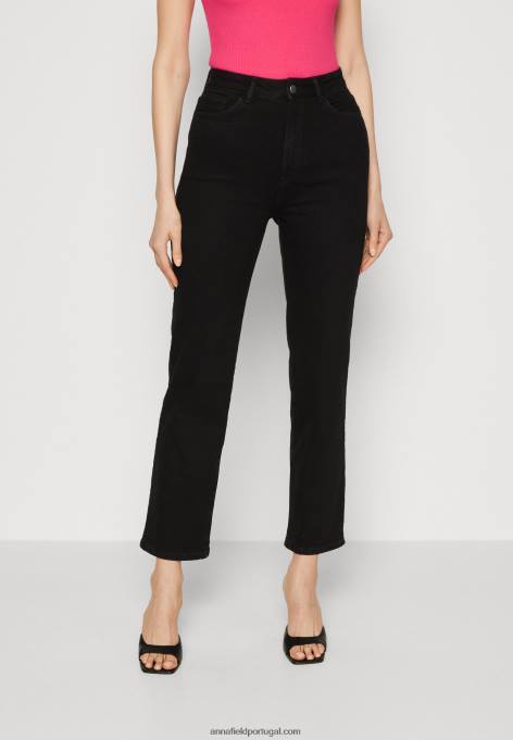 mulheres jeans de perna reta jeans preto F4BZ0D665 Anna Field