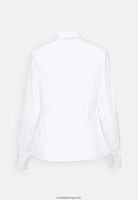 mulheres blusa de botão branca F4BZ0D675 Anna Field