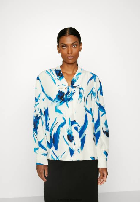 mulheres blusa de botão branca, azul F4BZ0D679 Anna Field