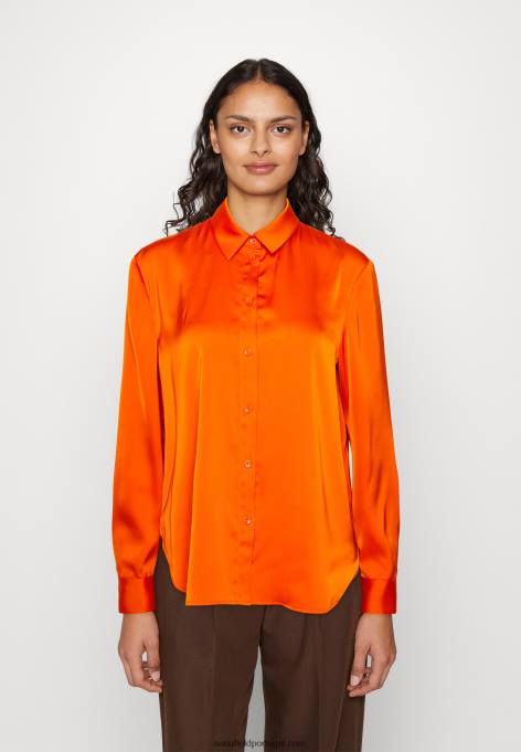 mulheres blusa de botão laranja F4BZ0D669 Anna Field