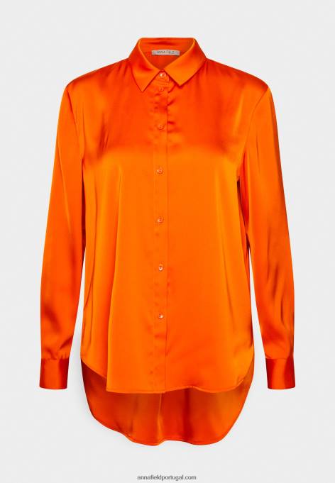 mulheres blusa de botão laranja F4BZ0D669 Anna Field