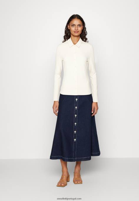 mulheres blusa de botão off white F4BZ0D672 Anna Field