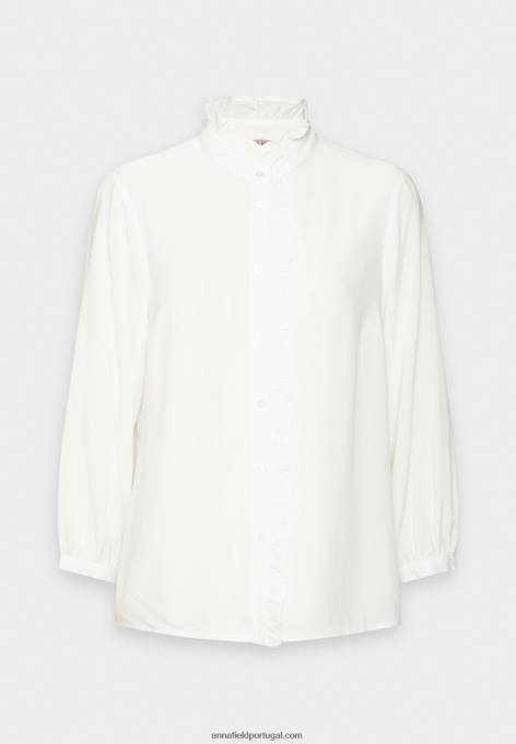 mulheres blusa de botão off white F4BZ0D677 Anna Field