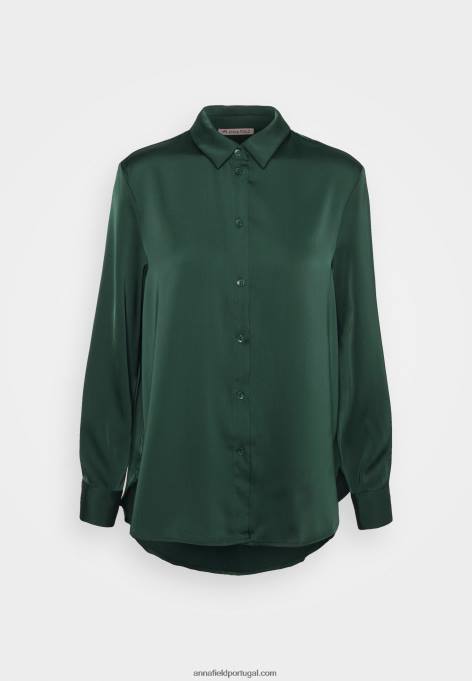 mulheres blusa de botão verde F4BZ0D670 Anna Field