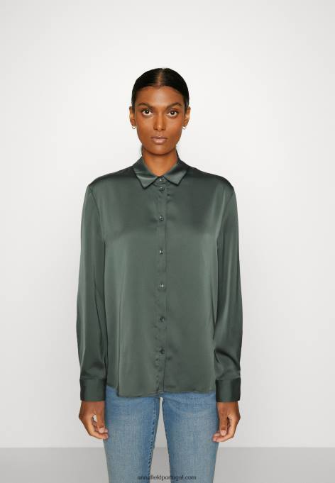 mulheres blusa de botão verde-oliva F4BZ0D681 Anna Field