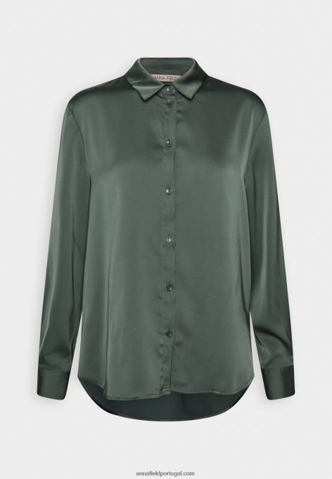 mulheres blusa de botão verde-oliva F4BZ0D681 Anna Field