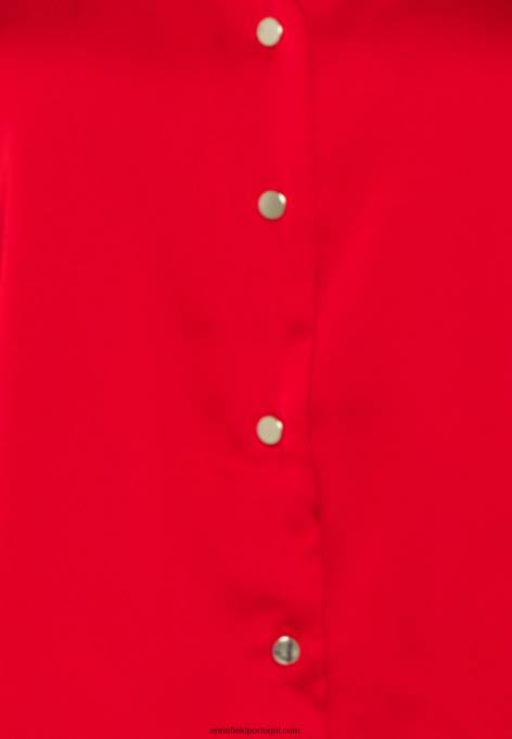 mulheres blusa de botão vermelha F4BZ0D678 Anna Field