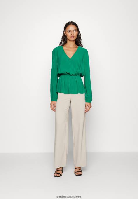 mulheres blusa peplum verde F4BZ0D692 Anna Field