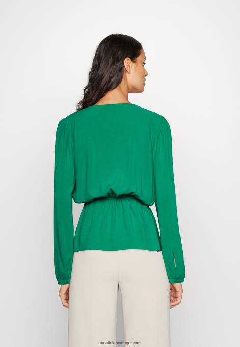 mulheres blusa peplum verde F4BZ0D692 Anna Field