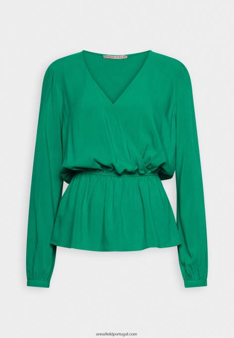mulheres blusa peplum verde F4BZ0D692 Anna Field
