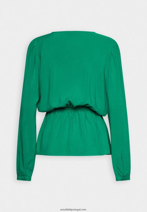mulheres blusa peplum verde F4BZ0D692 Anna Field